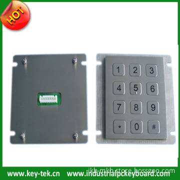 2014 Hot 12 Keys Vandal Proof Waterproof Stainless Steel Matrix Metal Keypad